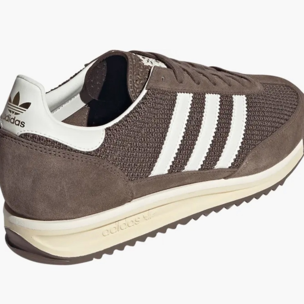 adidas Brown and White Women's Low-Profile Retro Sneakers - Picture 2 of 8